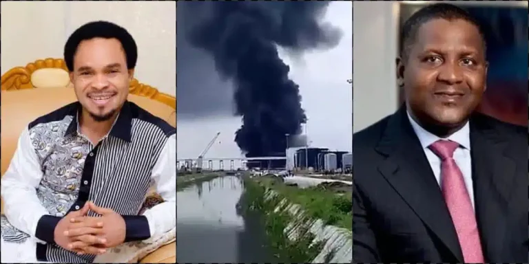 Pastor Odumeje recalls prophesy, blames refinery fire on Dangote’s pride